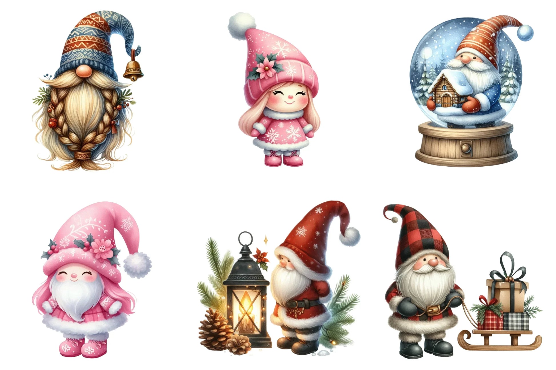 Christmas Gnome Clipart Bundle - CraftNest - Digital Crafting and Art