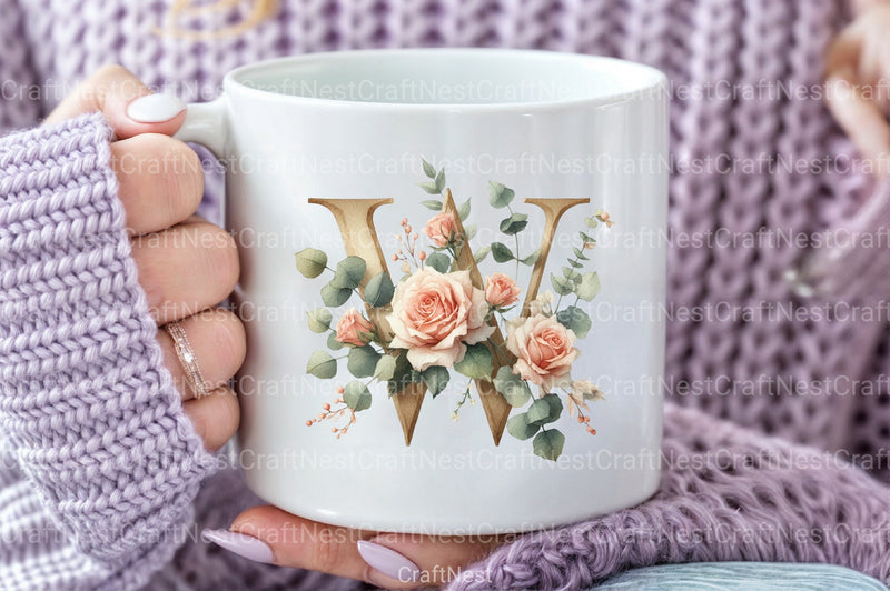 Floral Alphabet Clipart Bundle 2 - CraftNest - Digital Crafting and Art