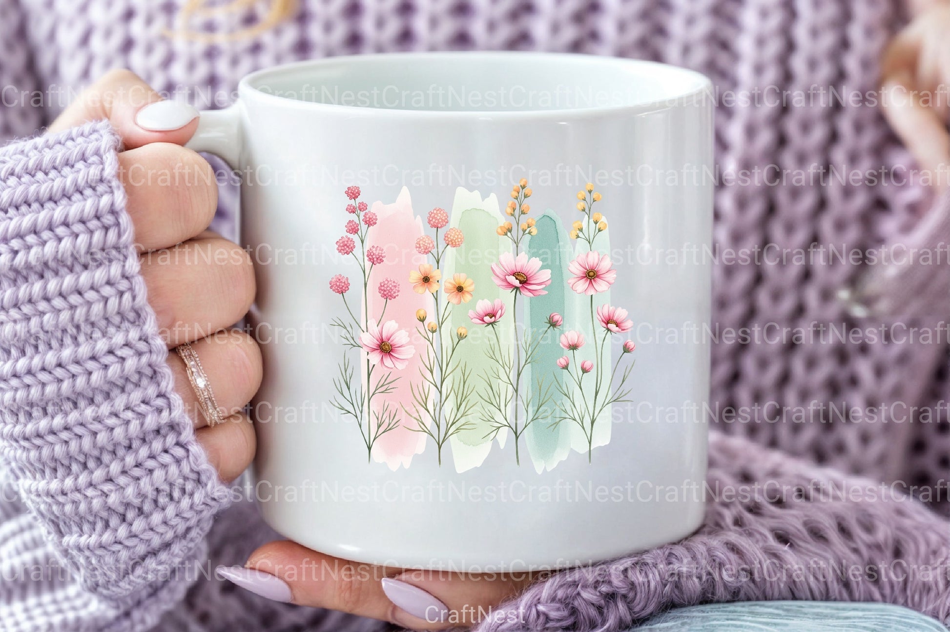 Wildflowers Brushstroke Clipart Bundle 4 - CraftNest - Digital Crafting and Art