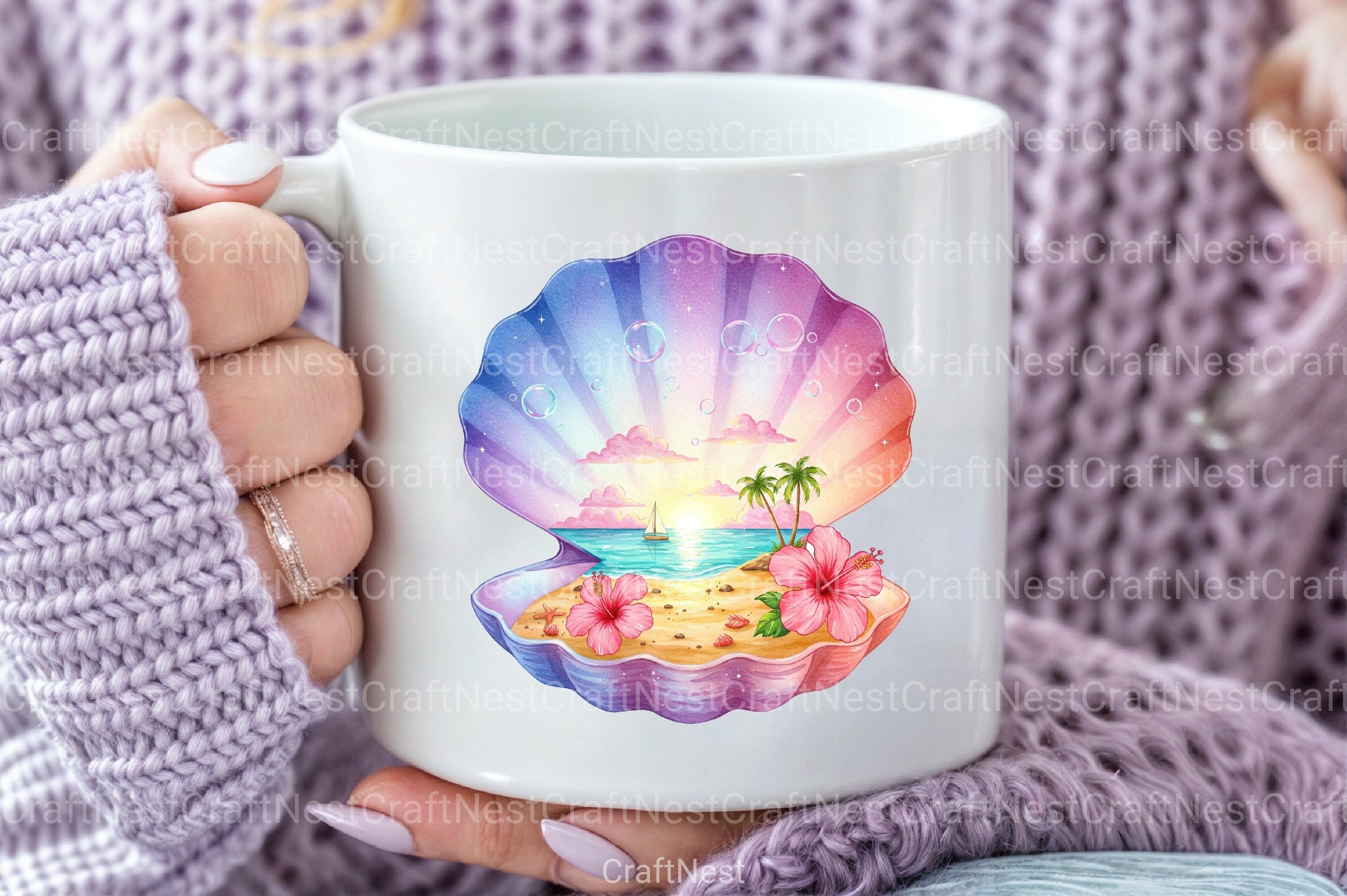 Beach Paradise Seashell Clipart Bundle - CraftNest - Digital Crafting and Art