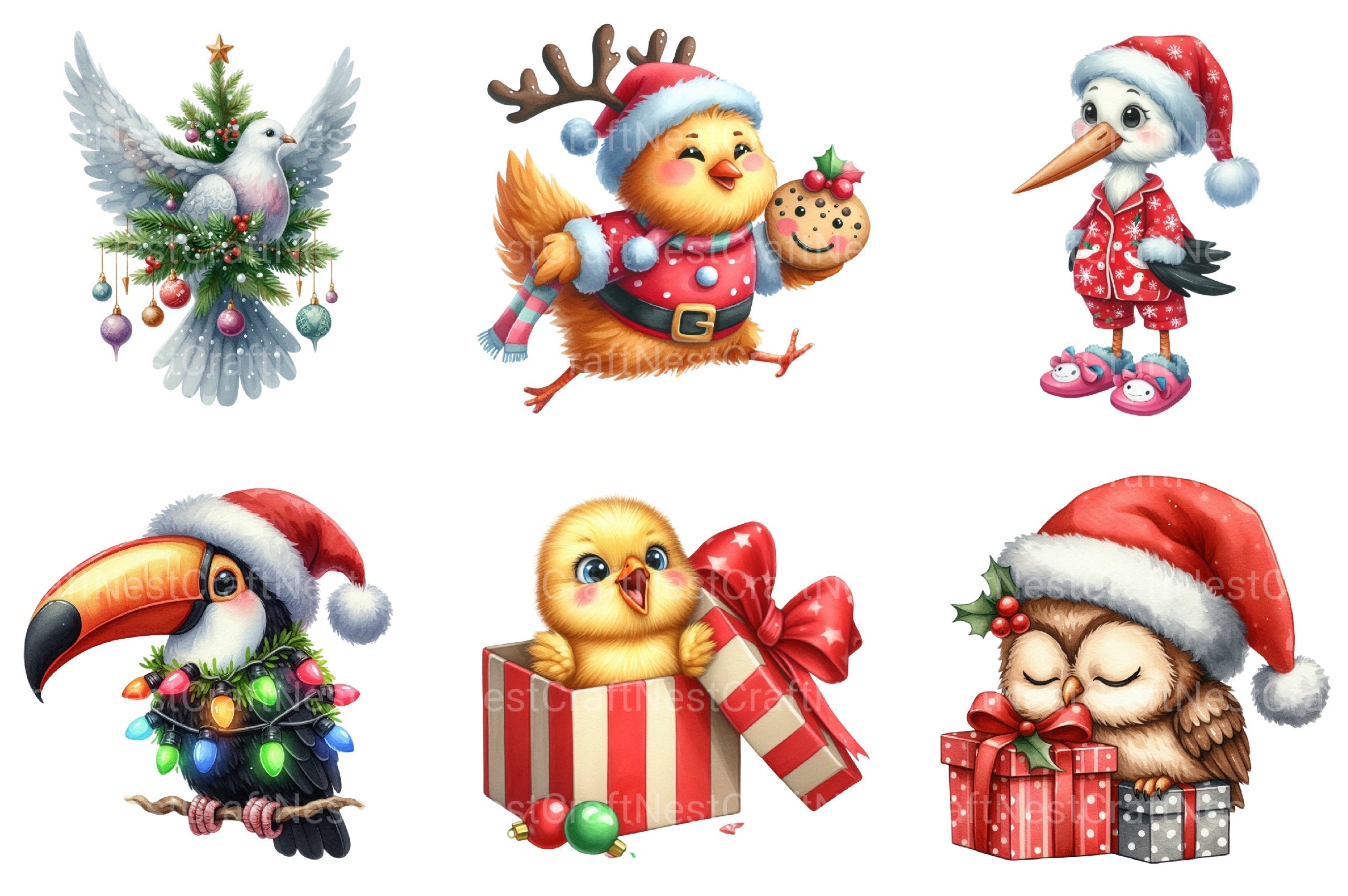 Christmas Animal Clipart Bundle 8 - CraftNest - Digital Crafting and Art