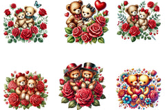 Valentine Teddy Bear Clipart Bundle 99 - CraftNest - Digital Crafting and Art
