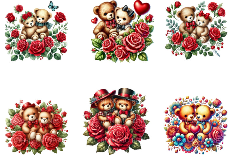 Valentine Teddy Bear Clipart Bundle 99 - CraftNest - Digital Crafting and Art