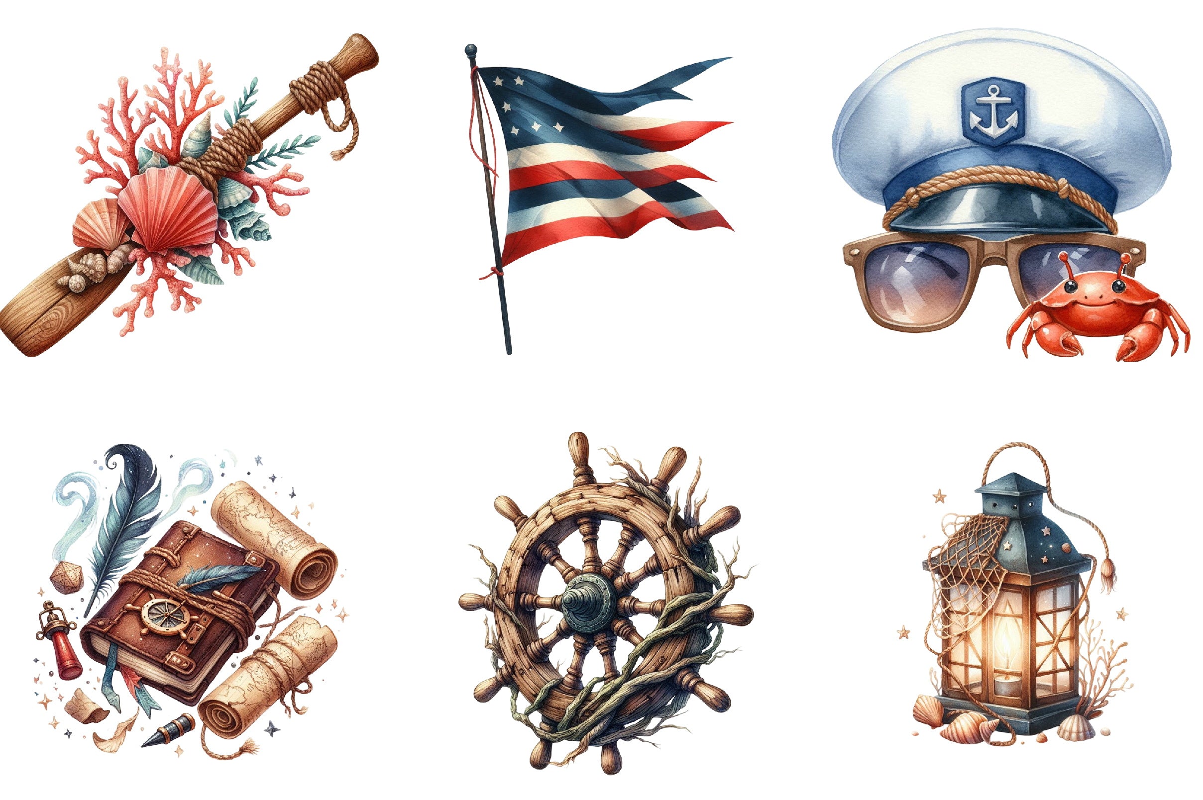Nautical Beach Clipart Bundle