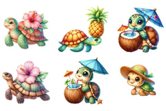 Summer Turtle Clipart Bundle - CraftNest - Digital Crafting and Art