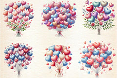Valentine Heart Balloons Clipart Bundle 4 - CraftNest - Digital Crafting and Art