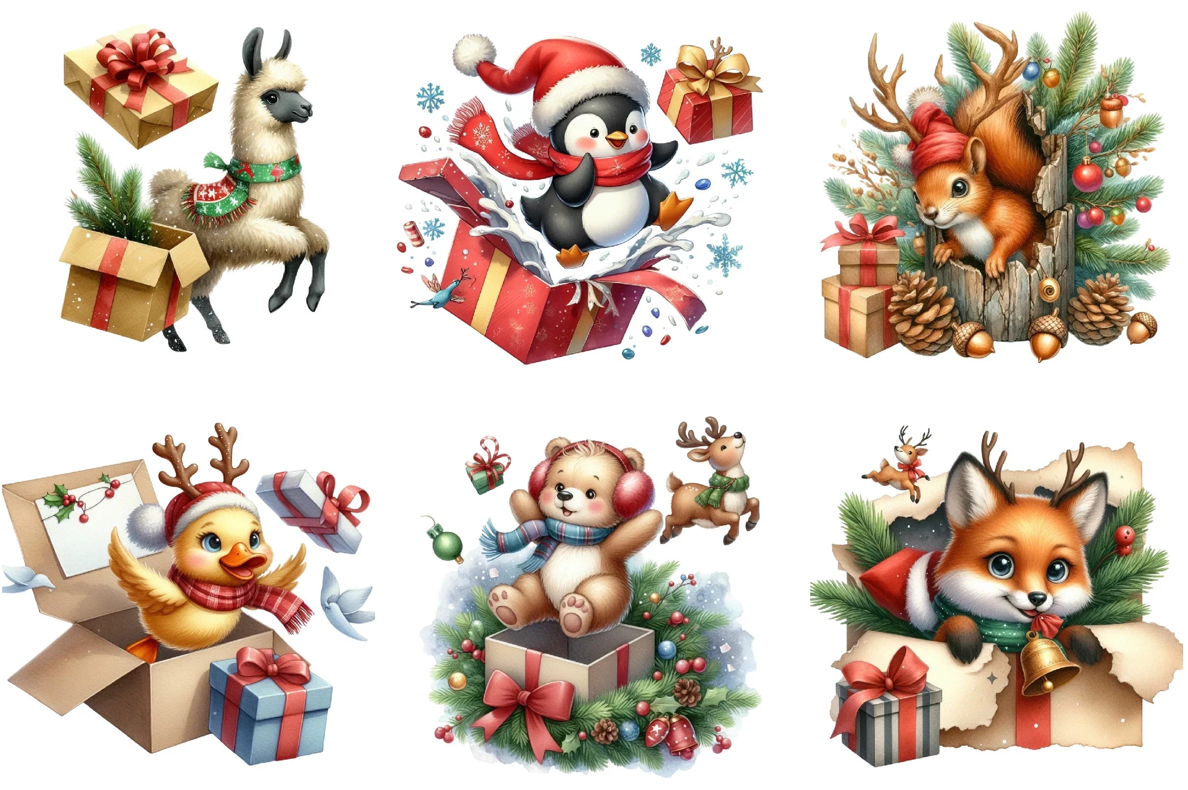 Christmas Animal Clipart Bundle - CraftNest - Digital Crafting and Art