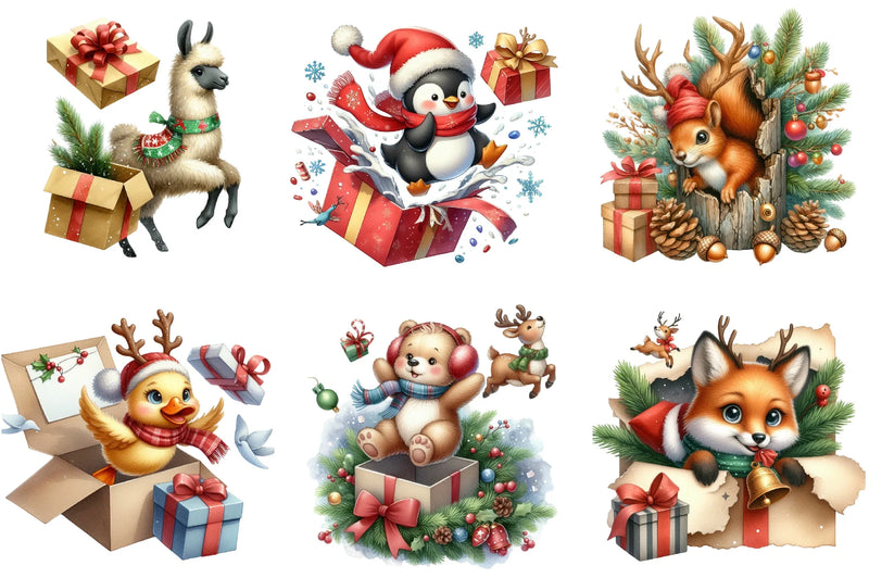 Christmas Animal Clipart Bundle - CraftNest - Digital Crafting and Art