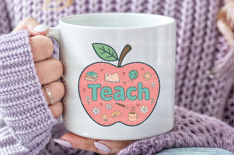 Teach Teacher Apple Clipart Bundle - CraftNest - Digital Crafting and Art