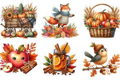 Whimsical Autumn Harvest Clipart Bundle - CraftNest - Digital Crafting and Art