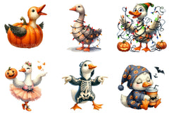 Funny Halloween Silly Goose Clipart Bundle - CraftNest - Digital Crafting and Art