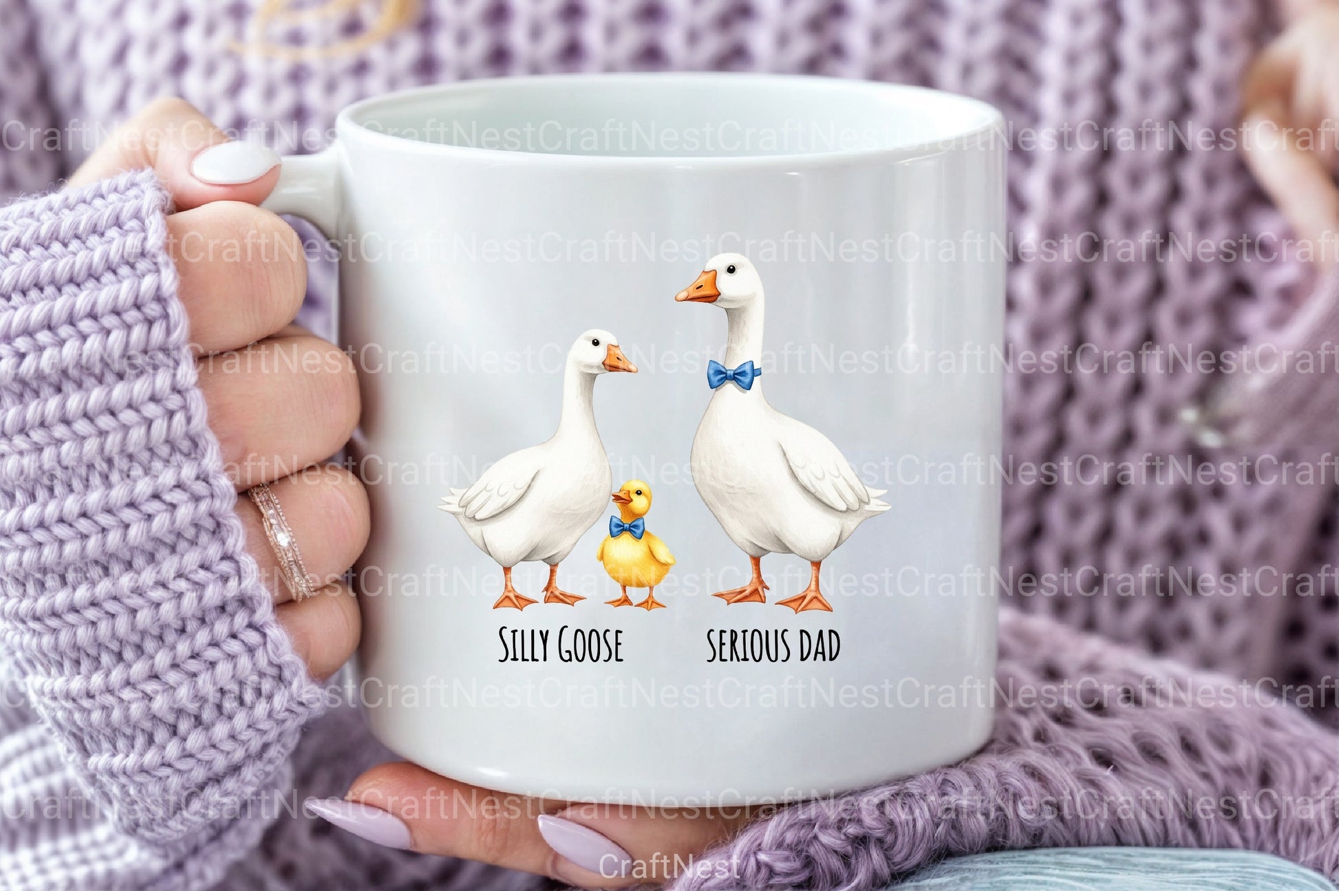 Bow Tie Goose Dad Cute Duo Clipart Bundle - CraftNest - Digital Crafting and Art