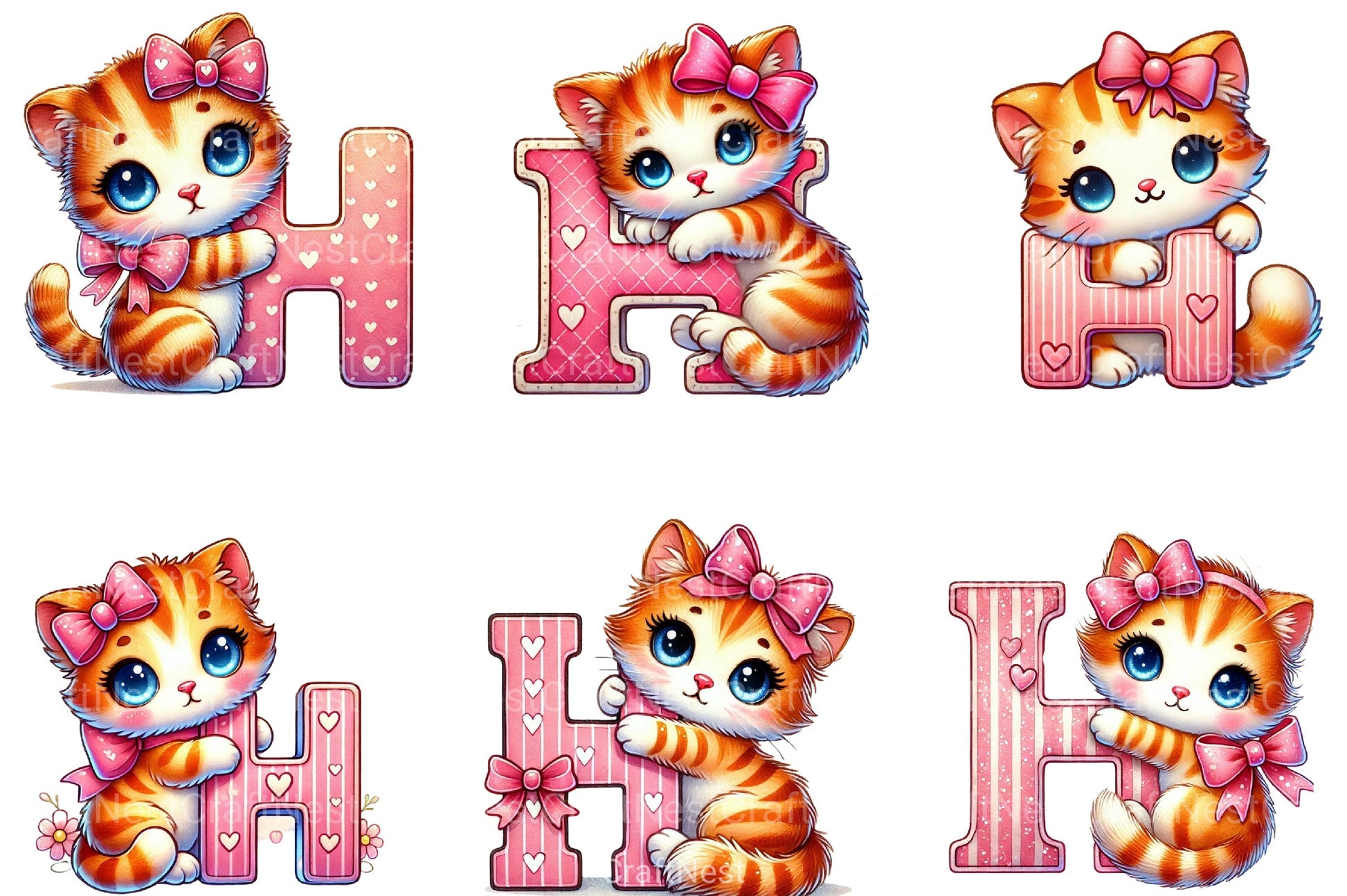 Cute Cat Clipart Bundle 1 - CraftNest - Digital Crafting and Art