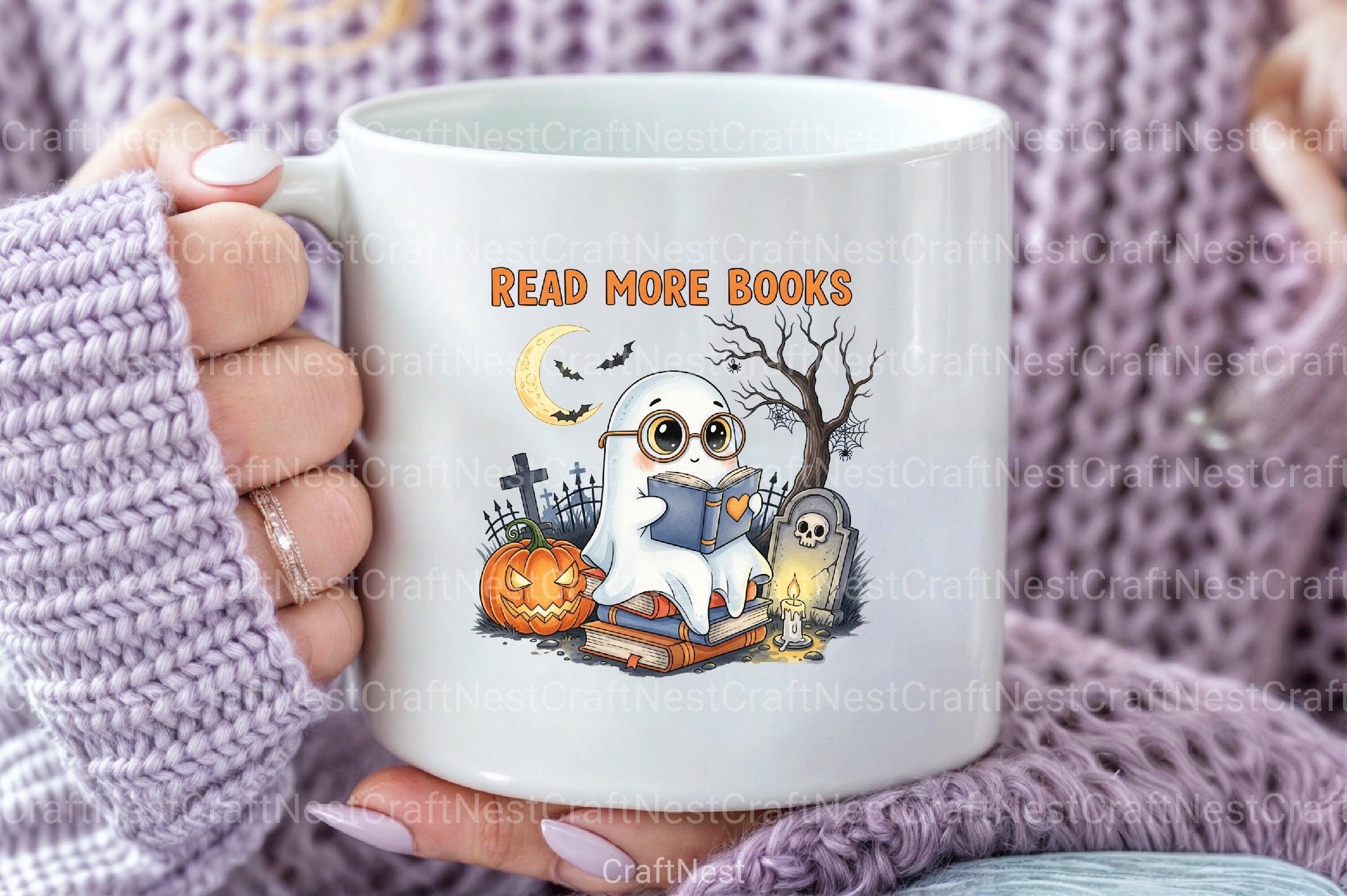 Halloween Ghost Read More Books Clipart Bundle - CraftNest - Digital Crafting and Art