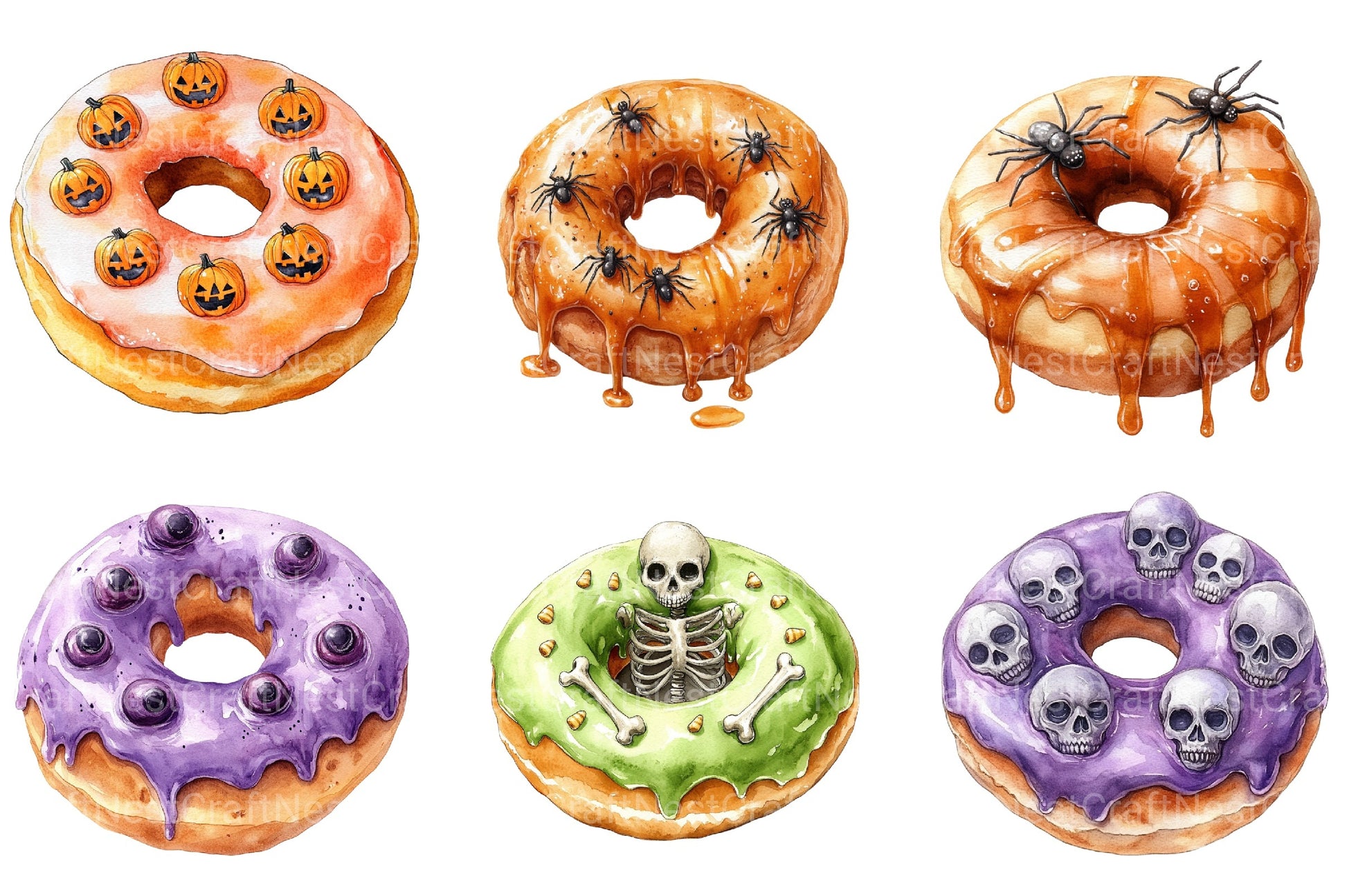Halloween Donut Clipart Bundle - CraftNest - Digital Crafting and Art