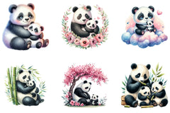 Mother's Day Panda Clipart Bundle - CraftNest - Digital Crafting and Art