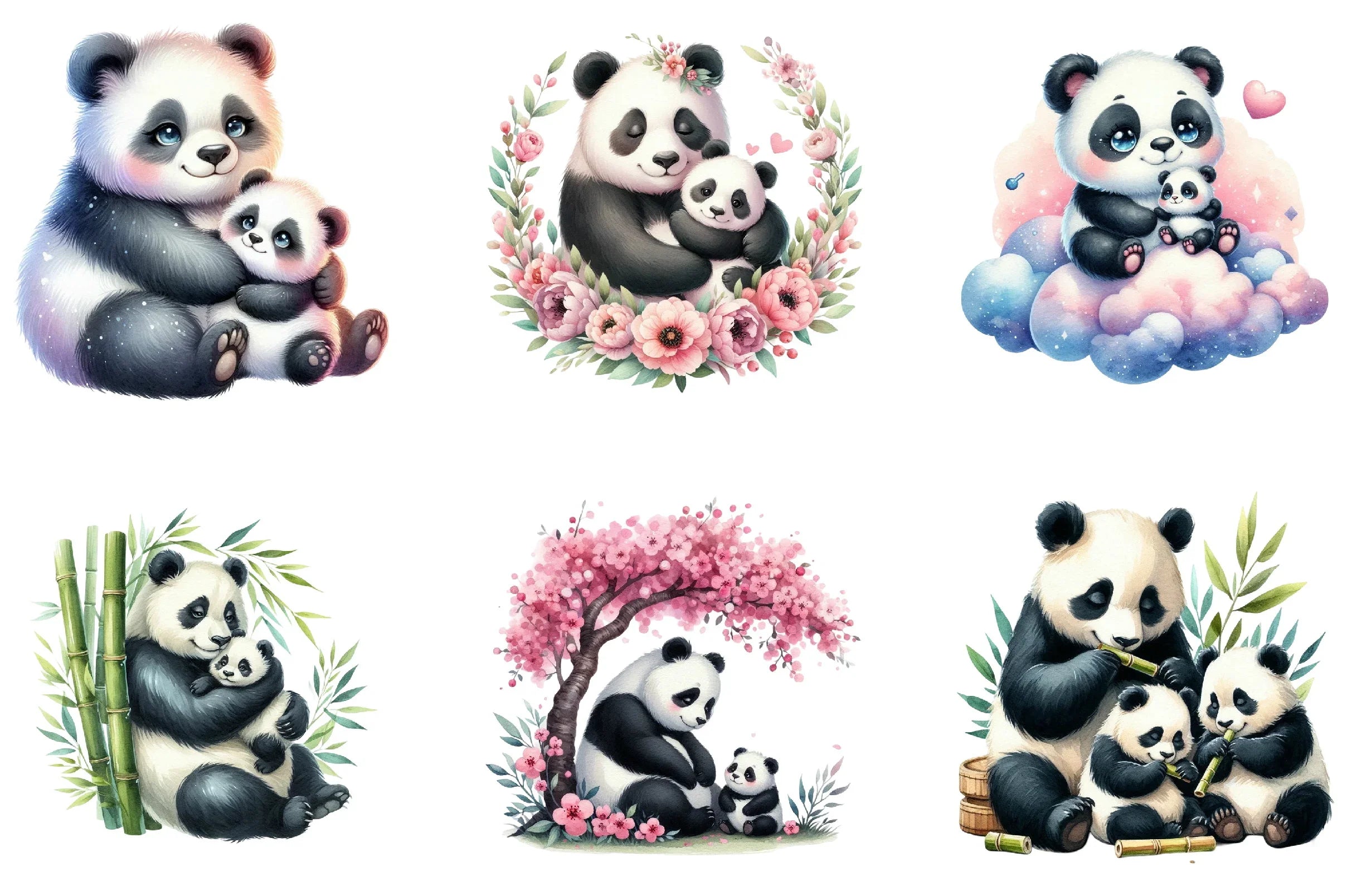 Mother's Day Panda Clipart Bundle - CraftNest - Digital Crafting and Art