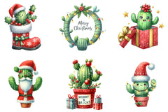 Christmas Cactus Clipart Bundle 4 - CraftNest - Digital Crafting and Art