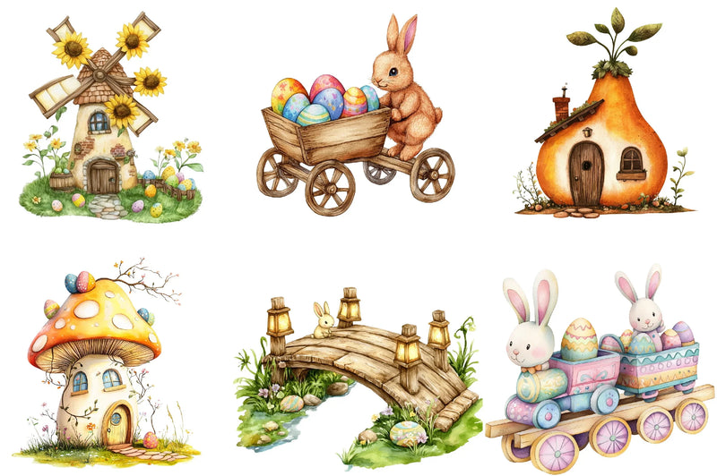 Easter Village Clipart Bundle - CraftNest - Digital Crafting and Art