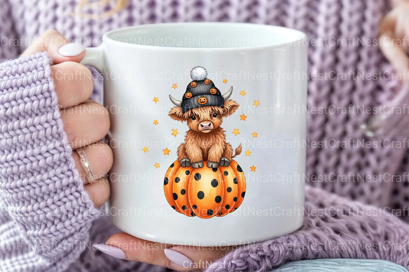 Cute Highland Cow Halloween Clipart Bundle 4 - CraftNest - Digital Crafting and Art