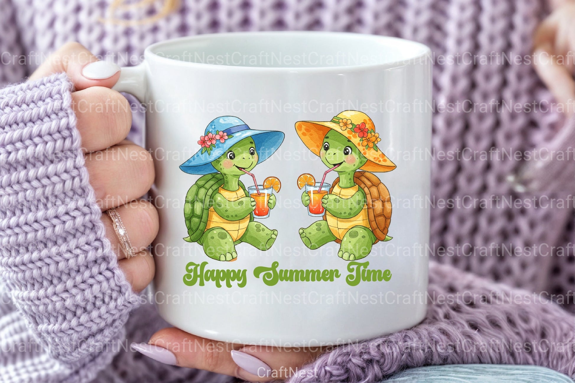 Happy Summer Time Turtles Clipart Bundle - CraftNest - Digital Crafting and Art