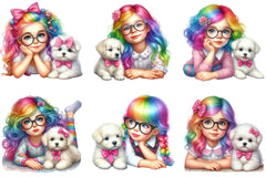 Quirky Girl Cute Whimsical Clipart Bundle - CraftNest - Digital Crafting and Art