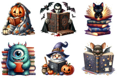 Halloween Peeking and Reading Clipart Bundle - CraftNest - Digital Crafting and Art