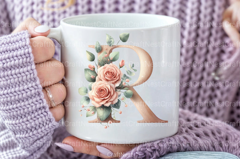 Floral Alphabet Clipart Bundle 3 - CraftNest - Digital Crafting and Art