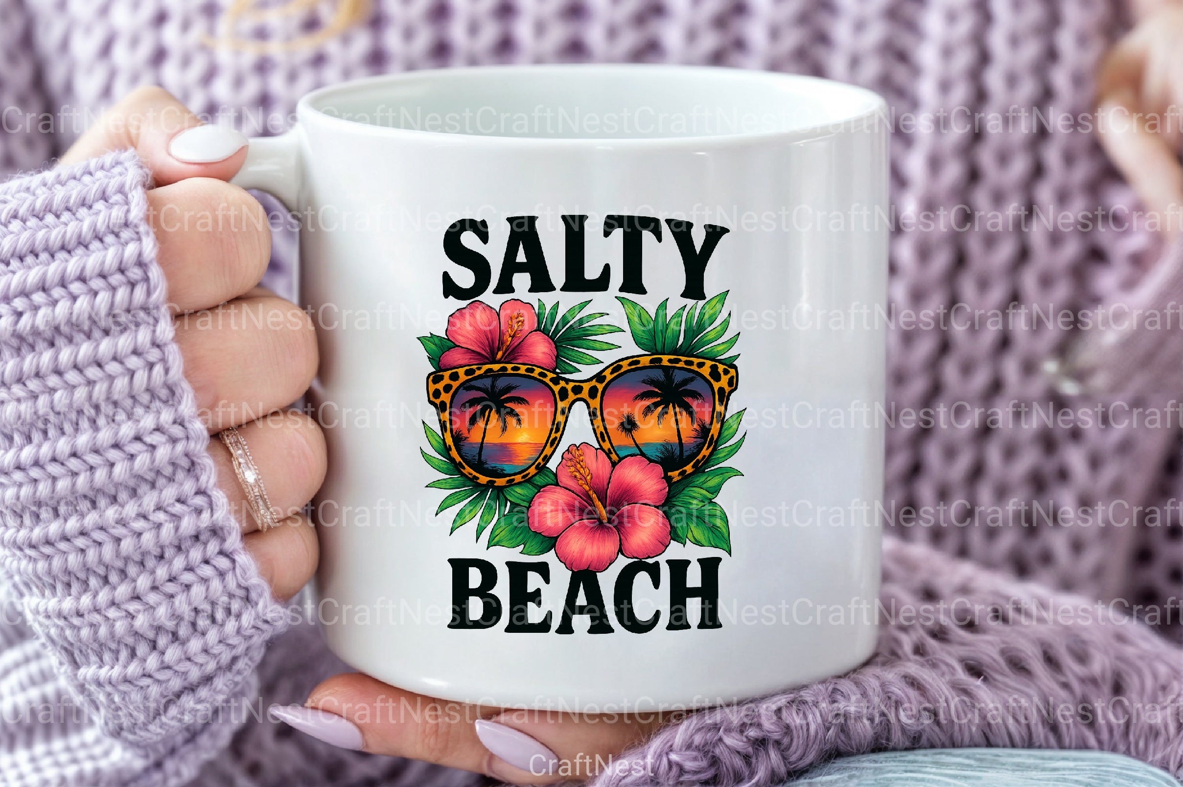 Salty Beach Summer Flowers Clipart Bundle - CraftNest - Digital Crafting and Art