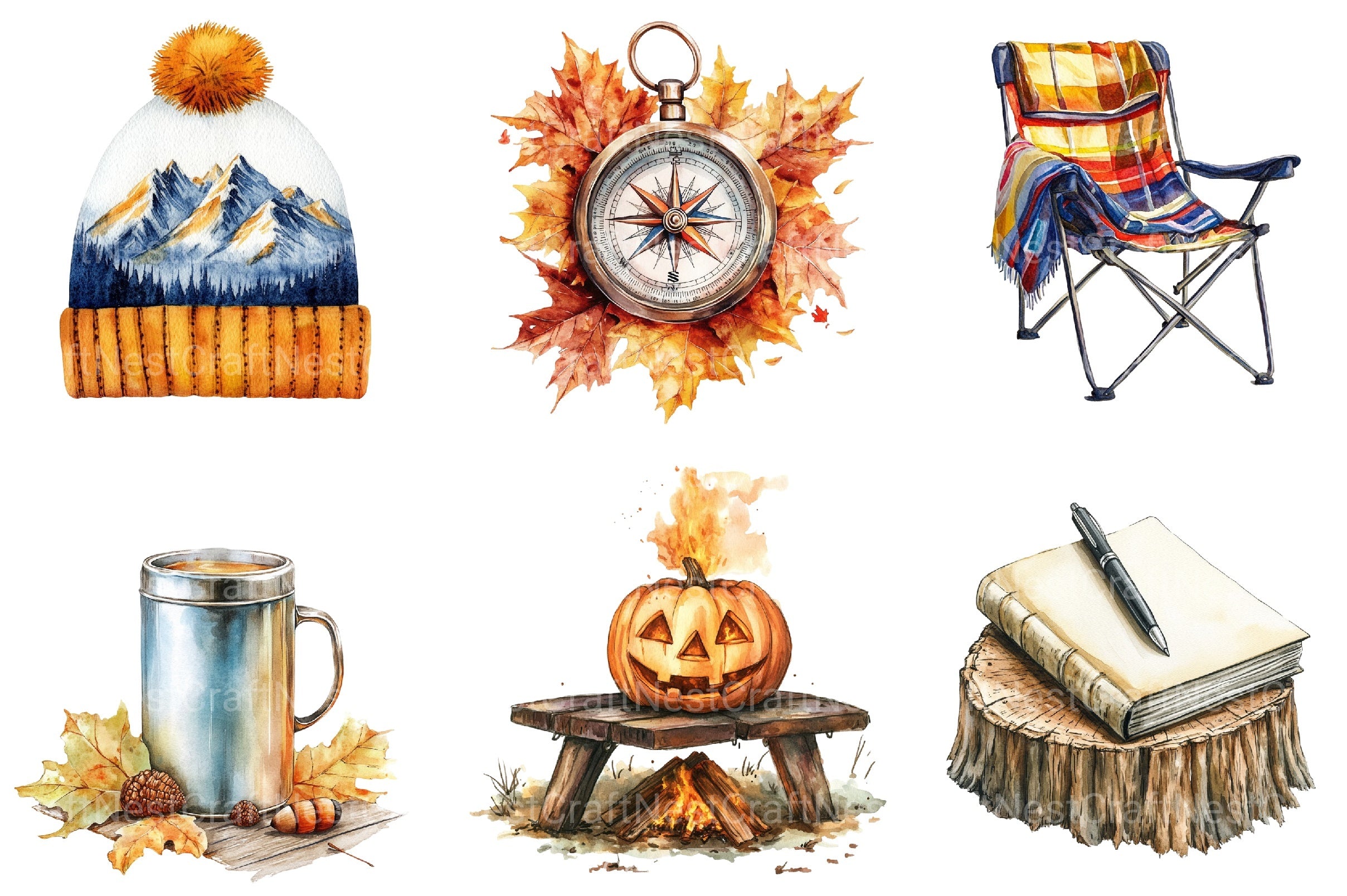 Autumn Camping Trip Clipart Bundle 1 - CraftNest - Digital Crafting and Art