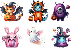 Cute Halloween Monsters Clipart Bundle - CraftNest - Digital Crafting and Art