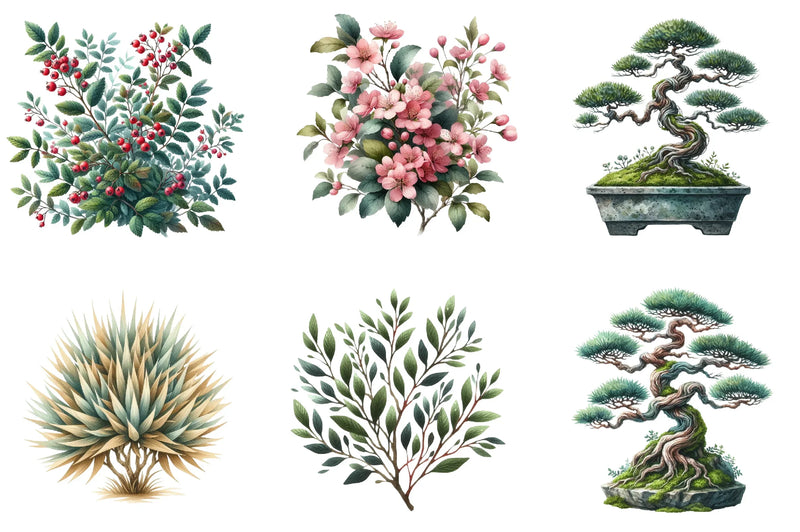 Bushes Clipart Bundle for Creative Designs - CraftNest - Digital Crafting and Art