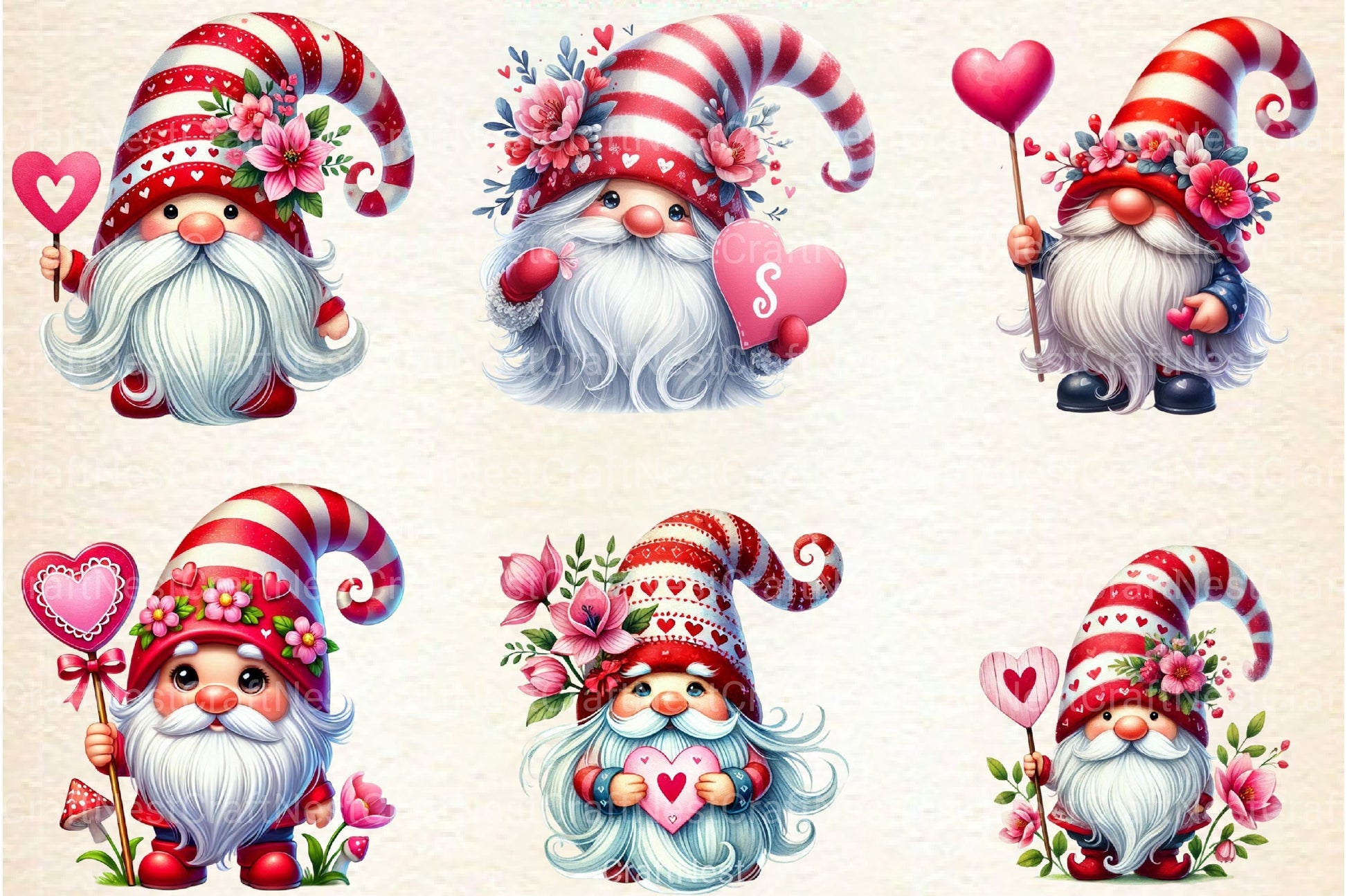 Valentine's Gnome Clipart Bundle - CraftNest - Digital Crafting and Art