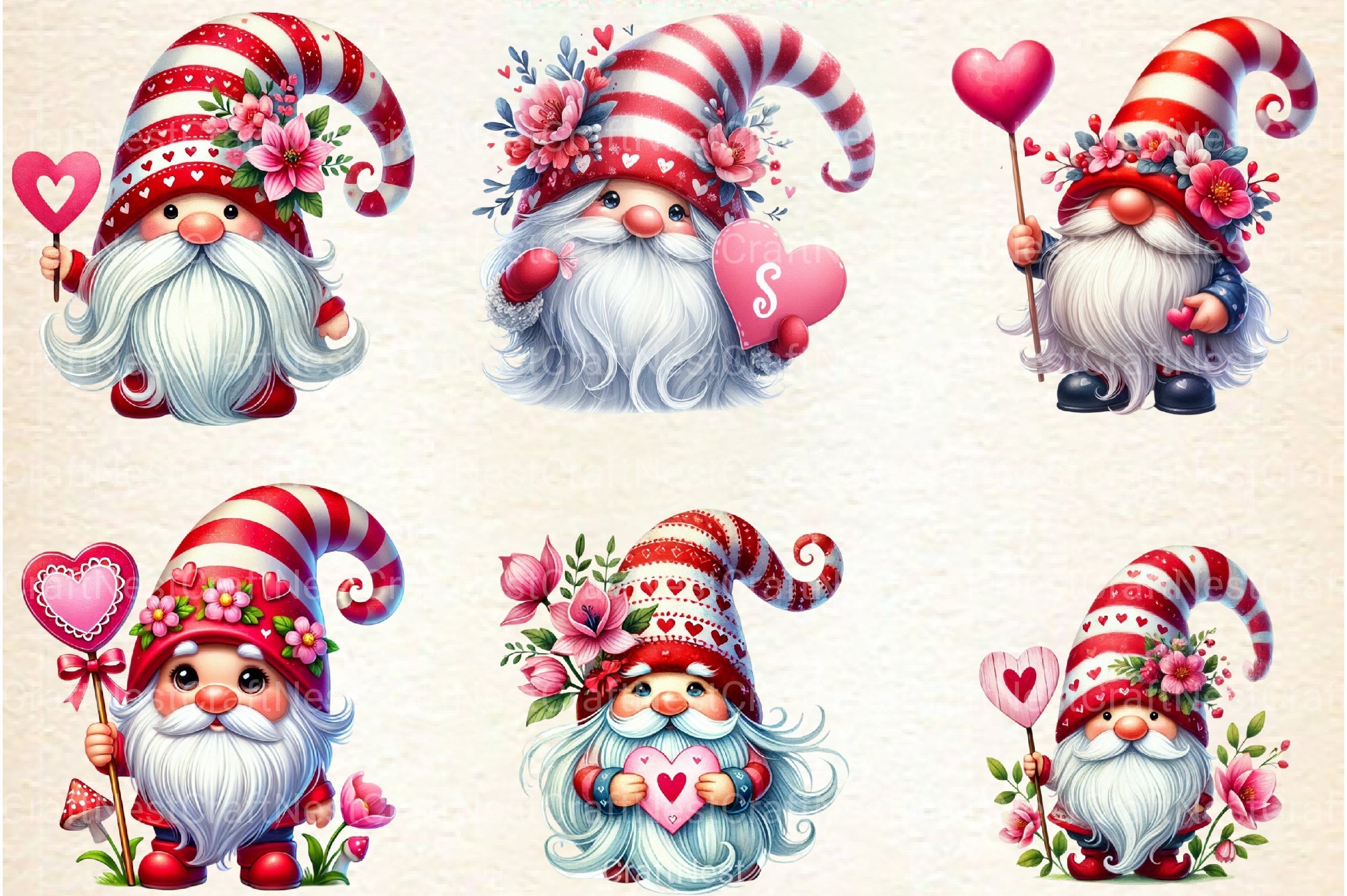 Valentine's Gnome Clipart Bundle - CraftNest - Digital Crafting and Art