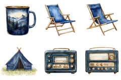 Navy Summer Outdoor Clipart Bundle - CraftNest - Digital Crafting and Art