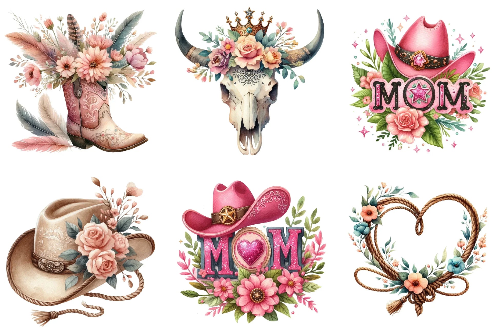Western Cowgirl Mother's Day Clipart Bundle - CraftNest - Digital Crafting and Art