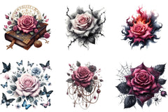 Pink Gothic Roses Clipart Bundle - CraftNest - Digital Crafting and Art