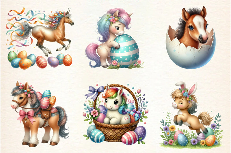 Easter Horse Clipart Bundle - CraftNest - Digital Crafting and Art