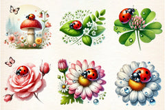 Spring Ladybug Clipart Bundle - CraftNest - Digital Crafting and Art