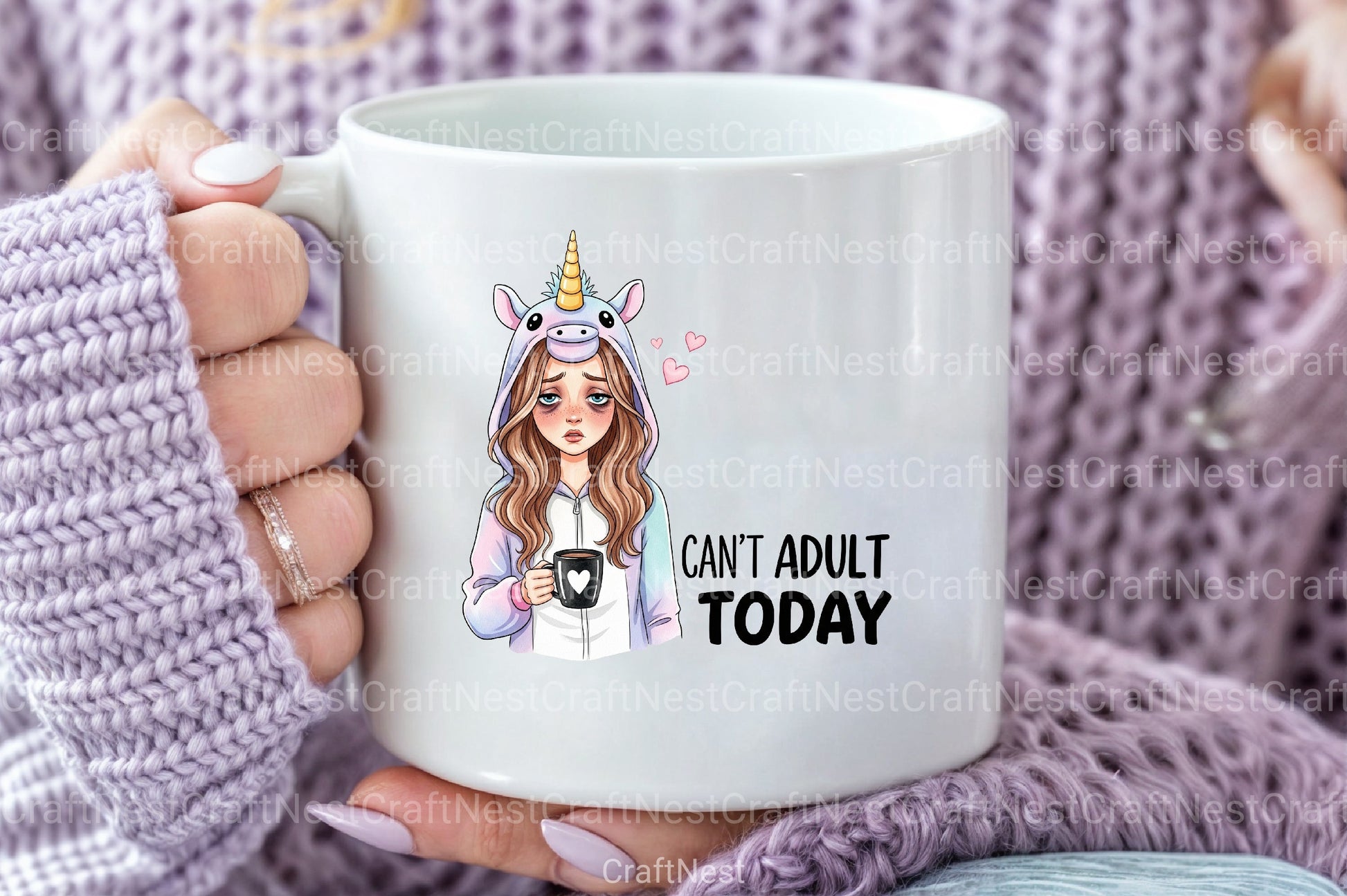 Sarcastic Funny Girl Can't Adult Today Clipart Bundle 8 - CraftNest - Digital Crafting and Art