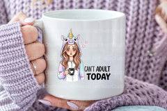 Sarcastic Funny Girl Can't Adult Today Clipart Bundle 8 - CraftNest - Digital Crafting and Art