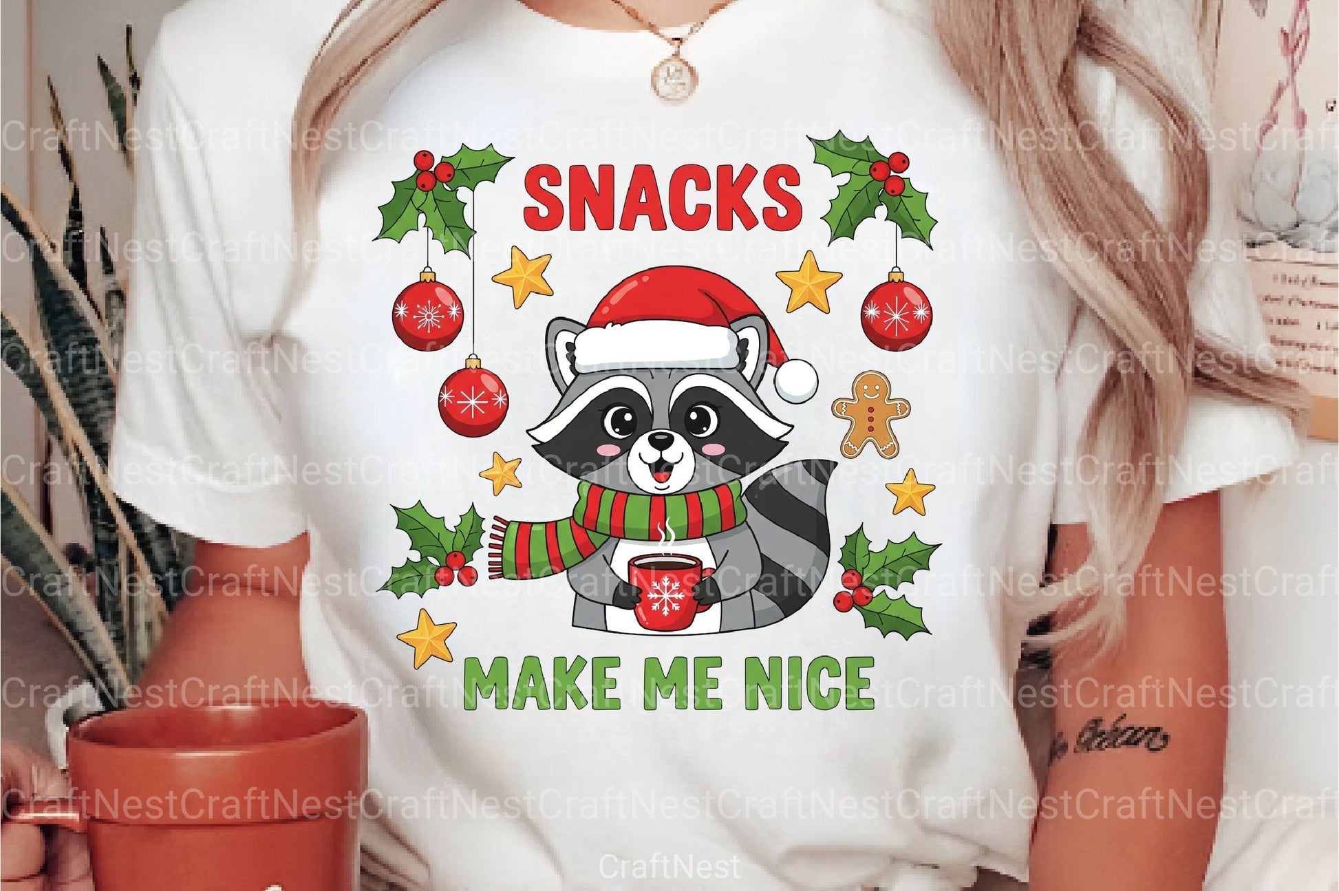 Christmas Raccoon Snacks Quote Clipart Bundle - CraftNest - Digital Crafting and Art