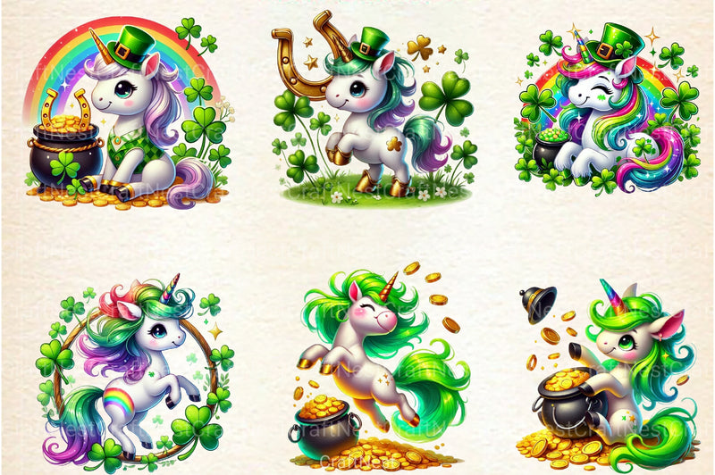 St. Patrick's Day Unicorn Clipart Bundle 99 - CraftNest - Digital Crafting and Art