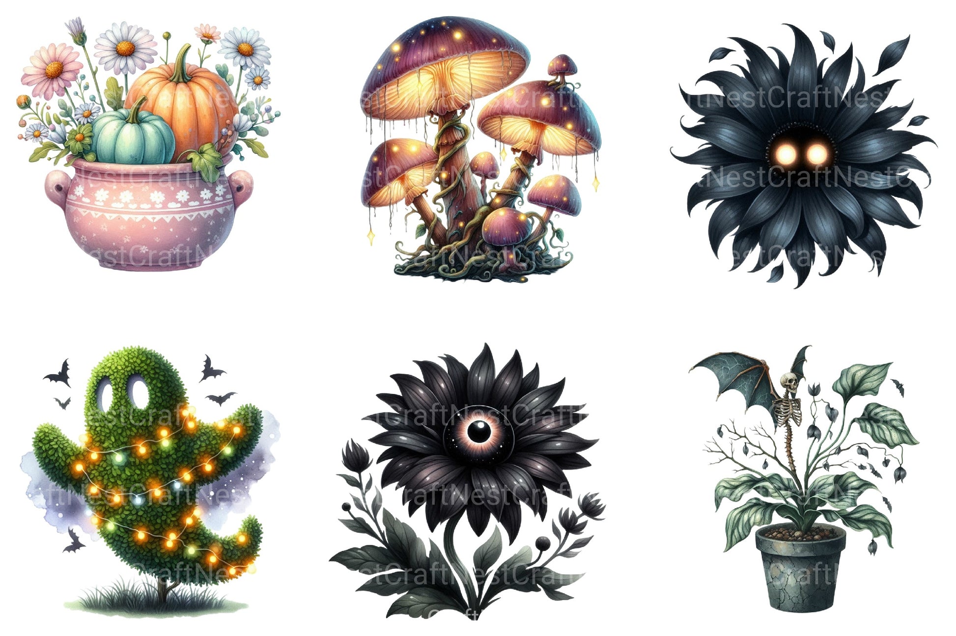 Halloween Garden Clipart Bundle - CraftNest - Digital Crafting and Art