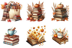 Autumn Books Clipart Bundle 5 - CraftNest - Digital Crafting and Art