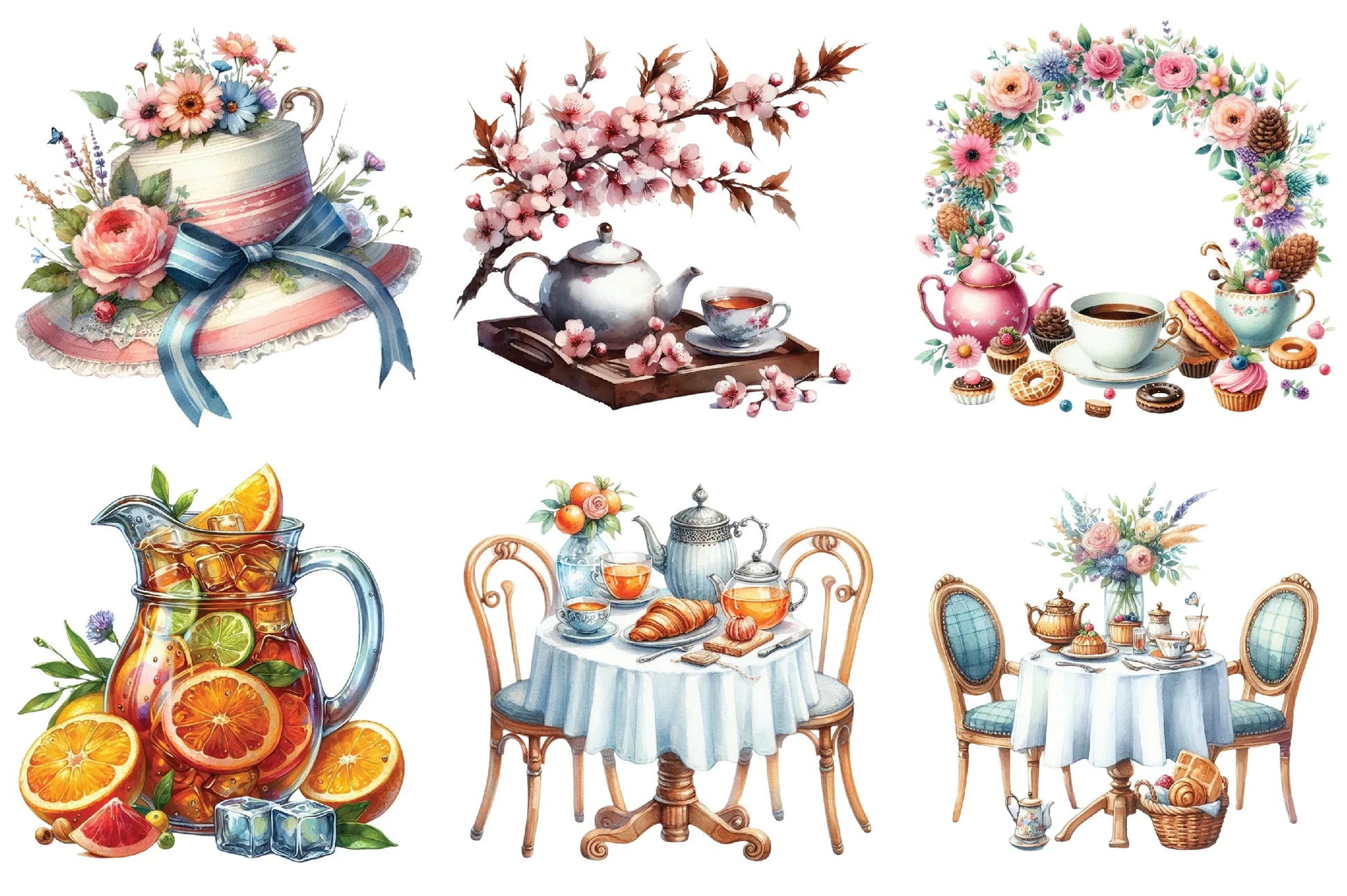 Summer Tea Party Clipart Bundle - CraftNest - Digital Crafting and Art