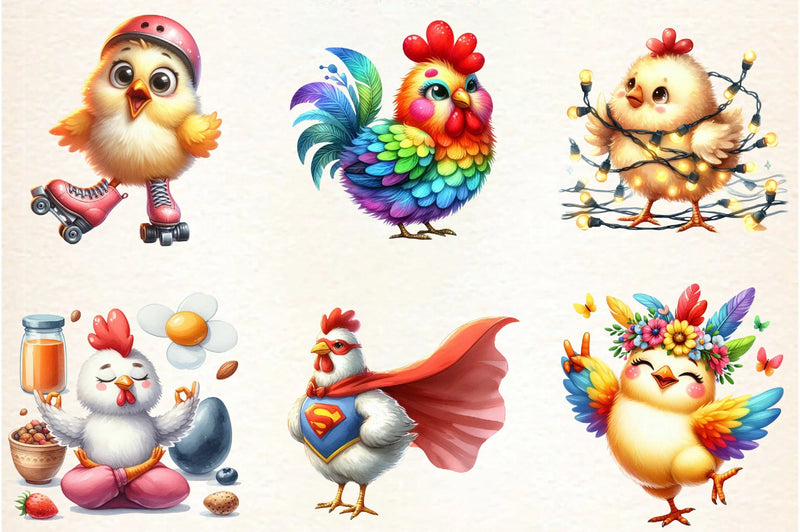 Funny Chicken Crazy Clipart Bundle - CraftNest - Digital Crafting and Art