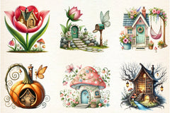 Spring Fairy House Clipart Bundle - CraftNest - Digital Crafting and Art