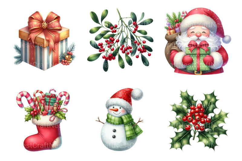 Christmas Clipart Bundle: Festive Holiday Designs - CraftNest - Digital Crafting and Art