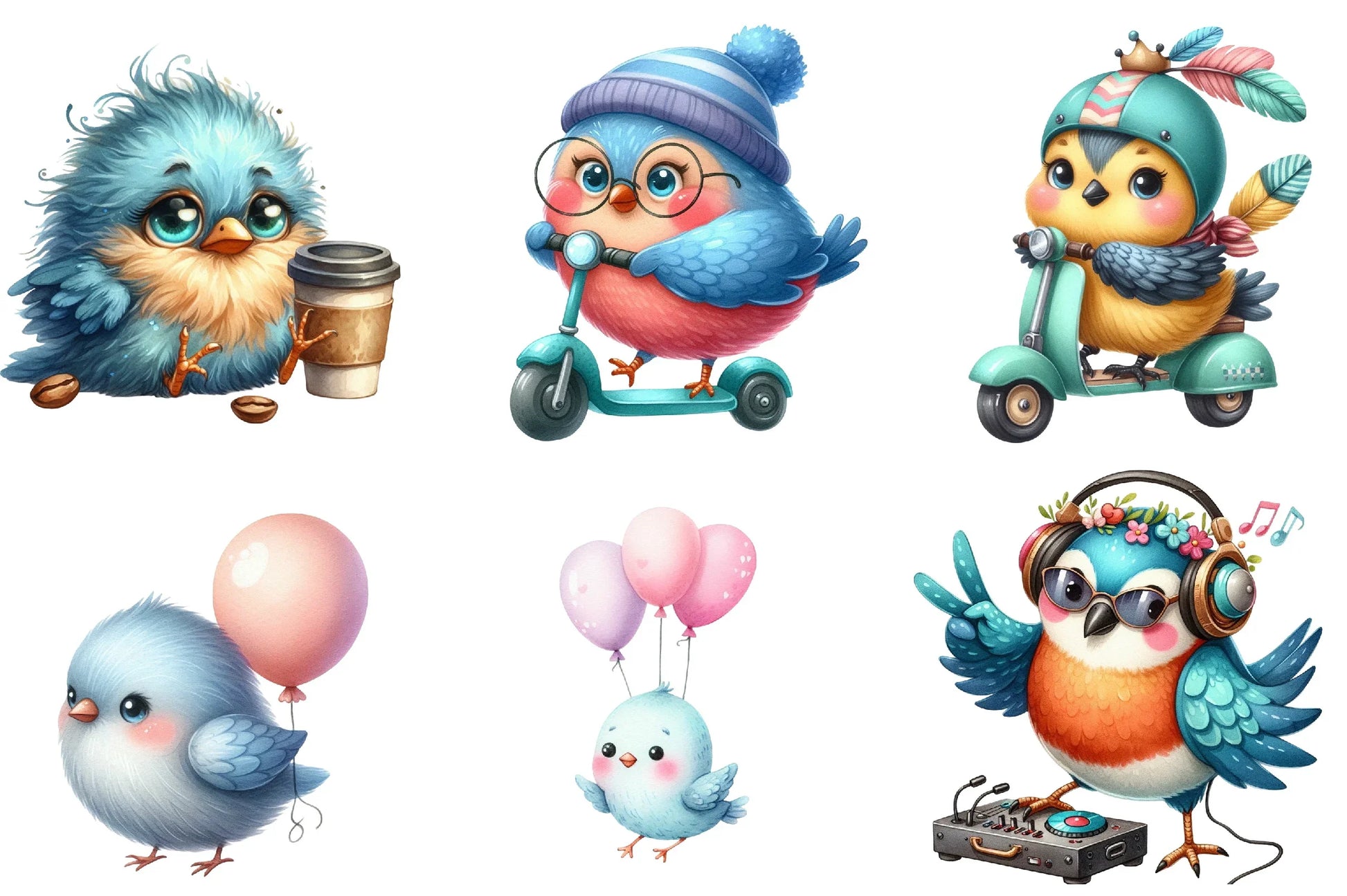 Quirky Funny Cartoon Bird Clipart Bundle - CraftNest - Digital Crafting and Art